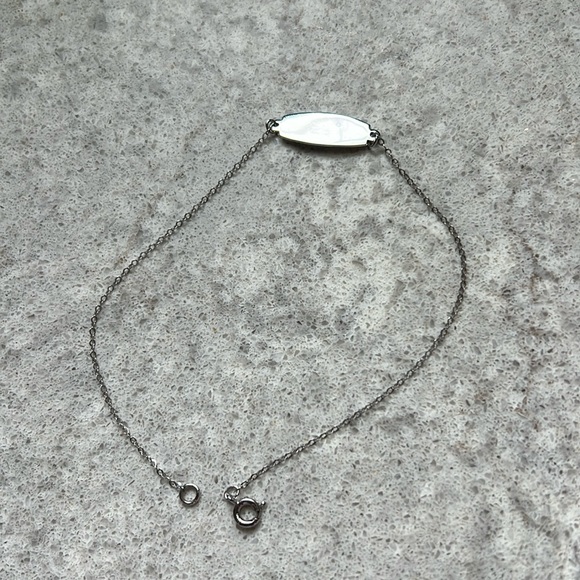 Sterling silver blank name plate bracelet - Picture 1 of 3